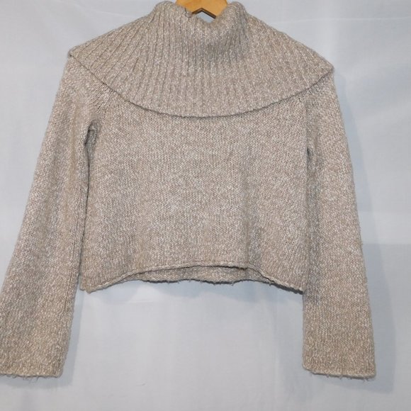 Aerie XS Cowl Neck off the Shoulder Crop Sweater - Picture 6 of 7